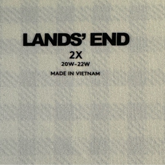 Lands End Women’s Top 2X Plaid Blue Short Sleeves - Picture 5 of 10